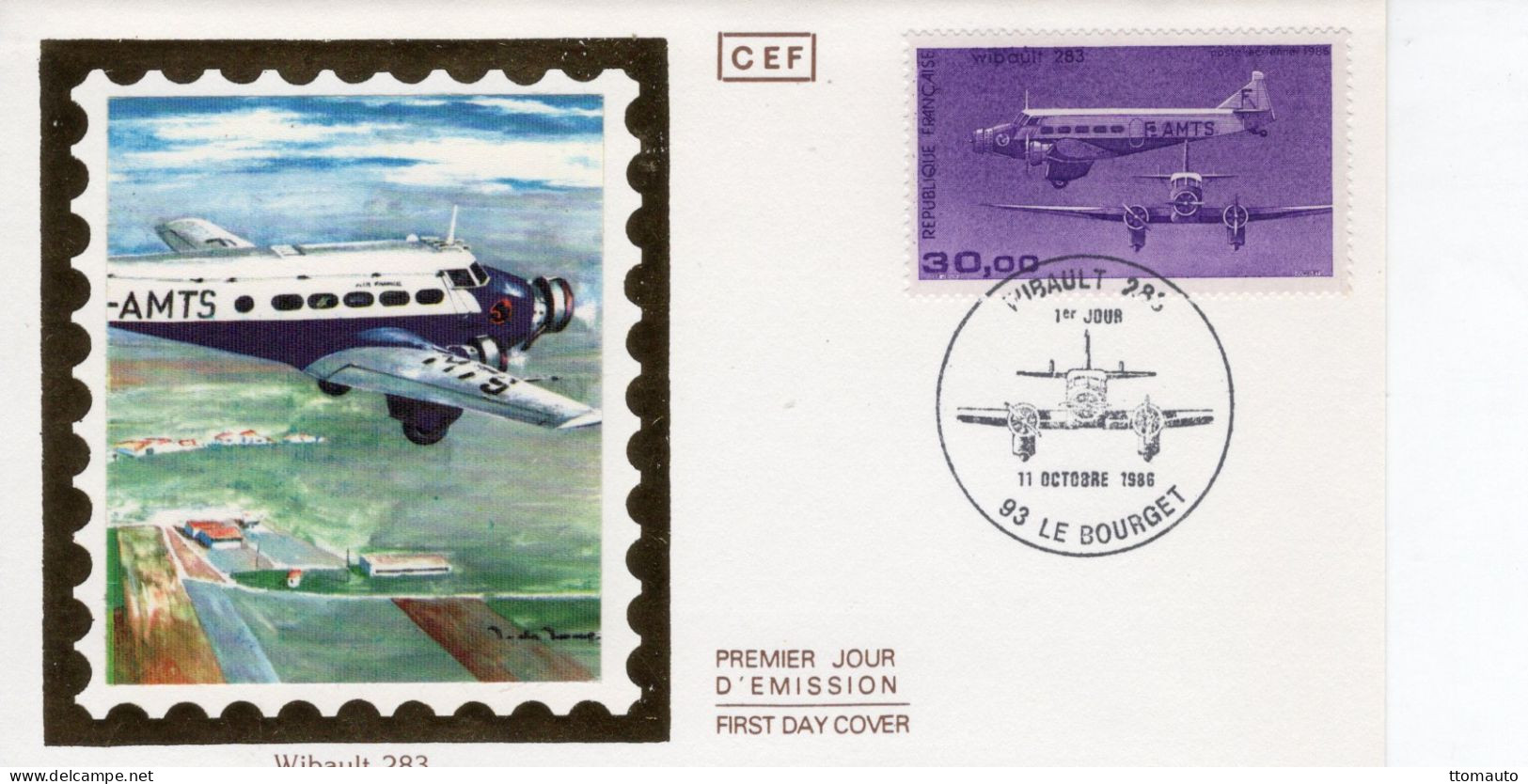 France FDC -  WIBAULT 283  - 1v Envelope Prémier Jour - Avions