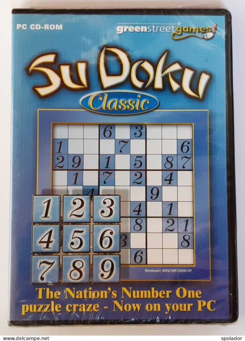 New-Su Doku Classic-PC CD ROM-Game-Green Street Games-The Nation's Number One Puzzle Craze - Giochi PC