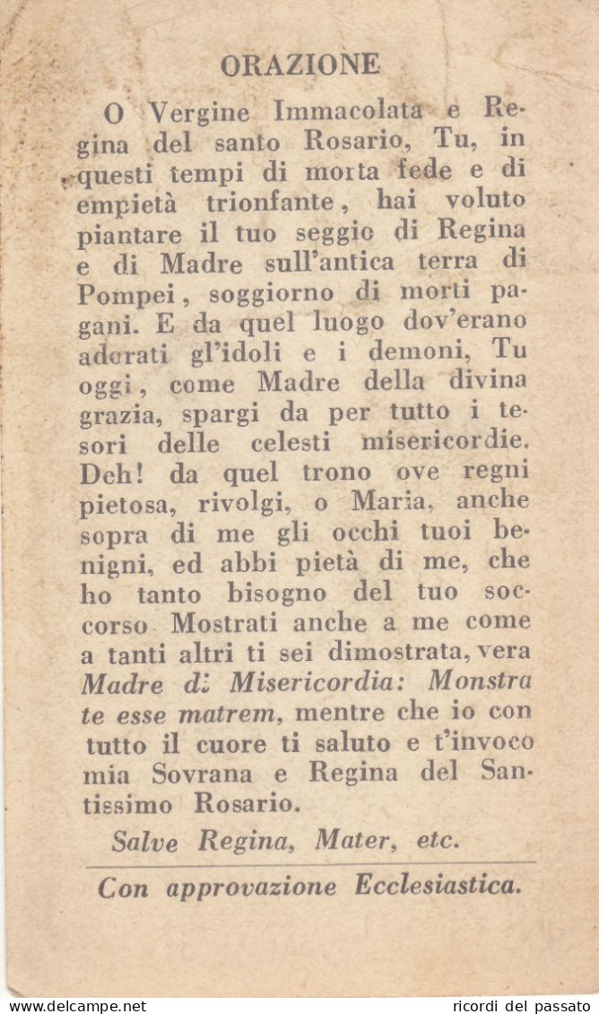 Santino Nostra Signora Del Rosario Di Pompei - Santini