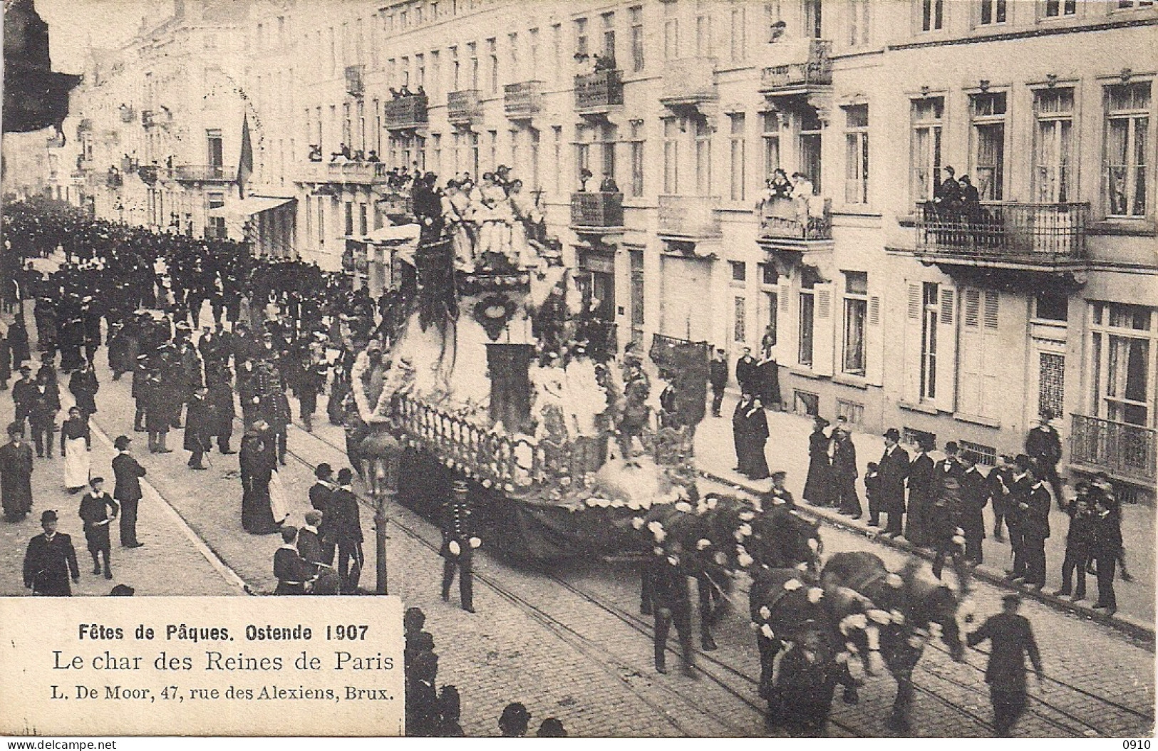OSTENDE-OOSTENDE"FETES DE PAQUES 1907-LE CHAR DES REINES DE PARIS"EDIT.DE MOOR - Oostende