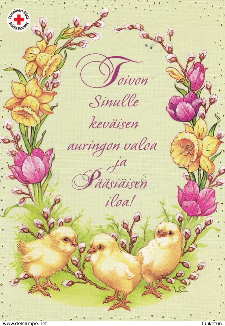 Postal Stationery - Chicks - Easter Flowers - Red Cross 2015 - Suomi Finland - Postage Paid - Lars Carlsson - Ganzsachen