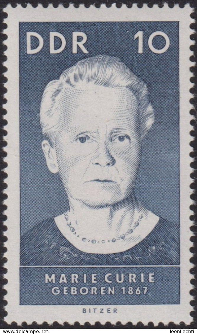 1967 DDR ** Mi:DD 1294, Sn:DD 937, Yt:DD 991, Sg:DD E1013, Marie Curie (1867-1934) - Unused Stamps