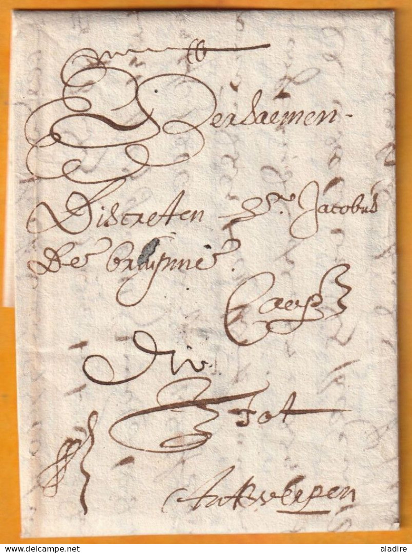 1653 - Pays Bas Espagnols (Felipe IV) - Lettre Pliée Avec Correspondance Vers Anvers Antwerp Antwerpen Amberes - 1621-1713 (Spanische Niederlande)