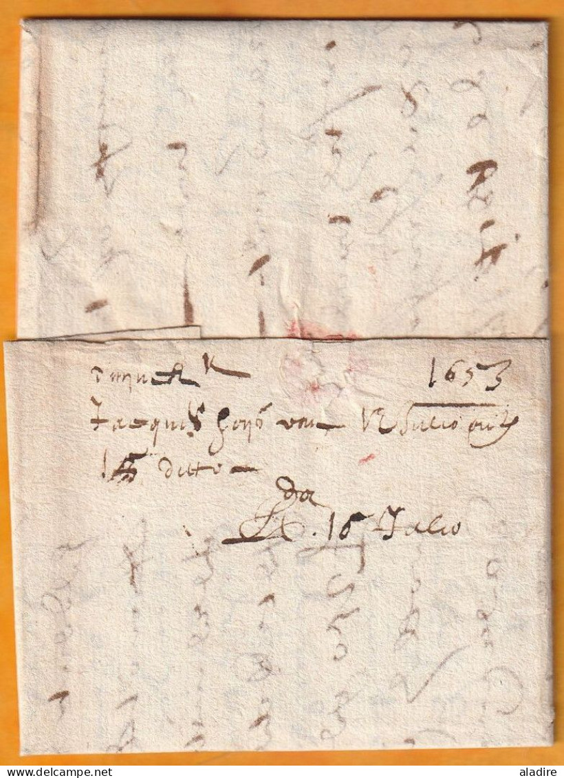 1653 - Pays Bas Espagnols (Felipe IV) - Lettre Pliée Avec Correspondance Vers Anvers Antwerp Antwerpen Amberes - 1621-1713 (Spanish Netherlands)