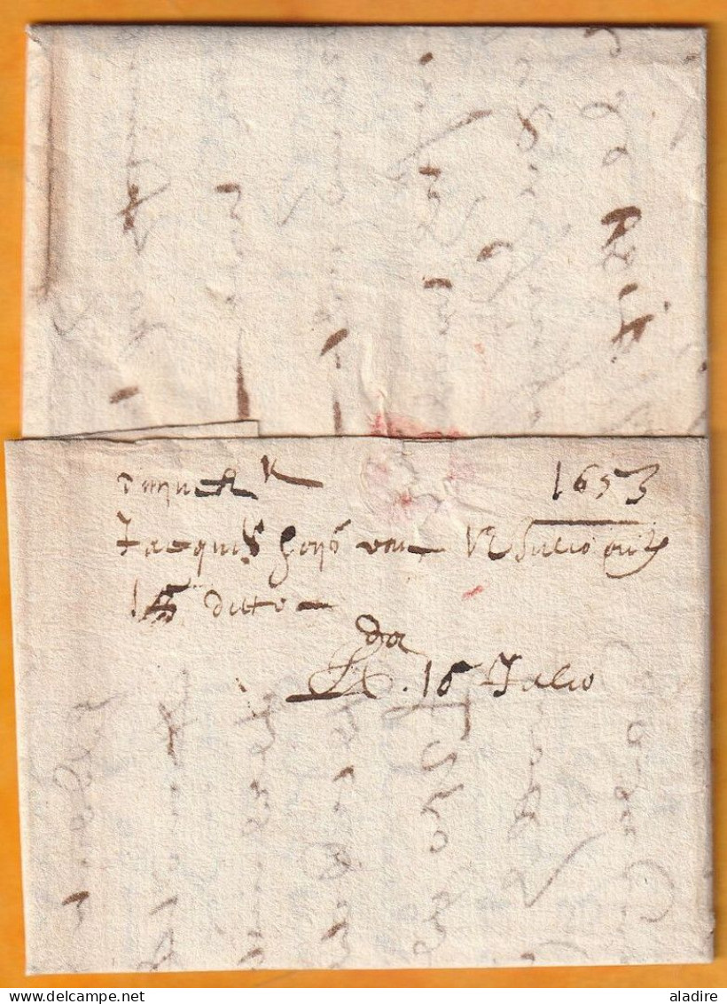 1653 - Pays Bas Espagnols (Felipe IV) - Lettre Pliée Avec Correspondance Vers Anvers Antwerp Antwerpen Amberes - 1621-1713 (Paesi Bassi Spagnoli)