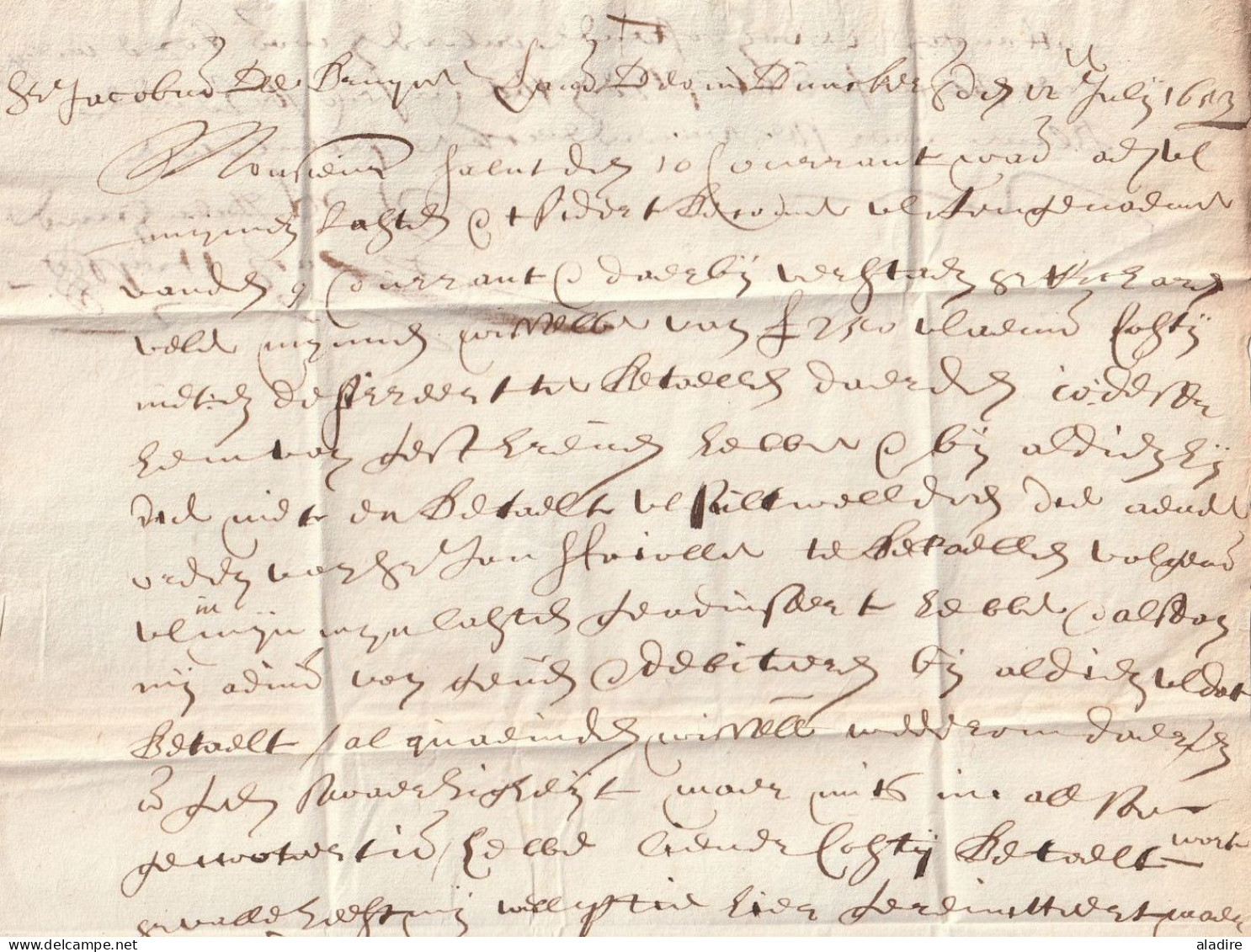 1653 - Pays Bas Espagnols (Felipe IV) - Lettre Pliée Avec Correspondance Vers Anvers Antwerp Antwerpen Amberes - 1621-1713 (Pays-Bas Espagnols)