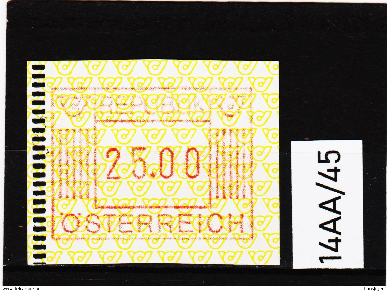 14AA/45  ÖSTERREICH 1983 AUTOMATENMARKEN 1. AUSGABE  25,00 SCHILLING   ** Postfrisch - Machine Labels [ATM]