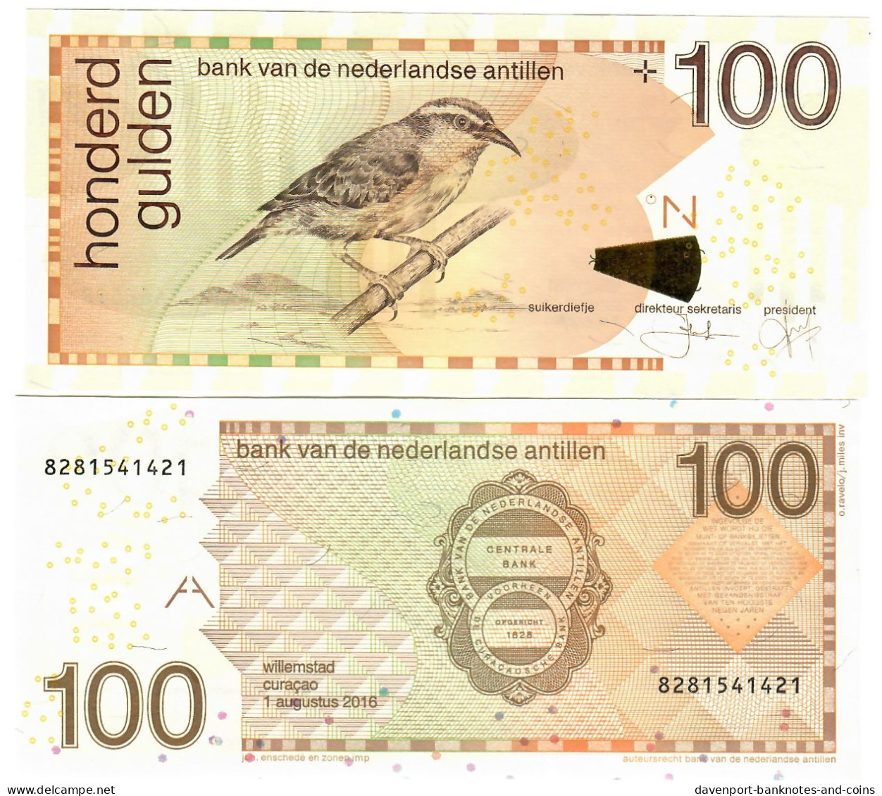 Netherlands Antilles 100 Guilders (Gulden) 2016 UNC - Antilles Néerlandaises (...-1986)