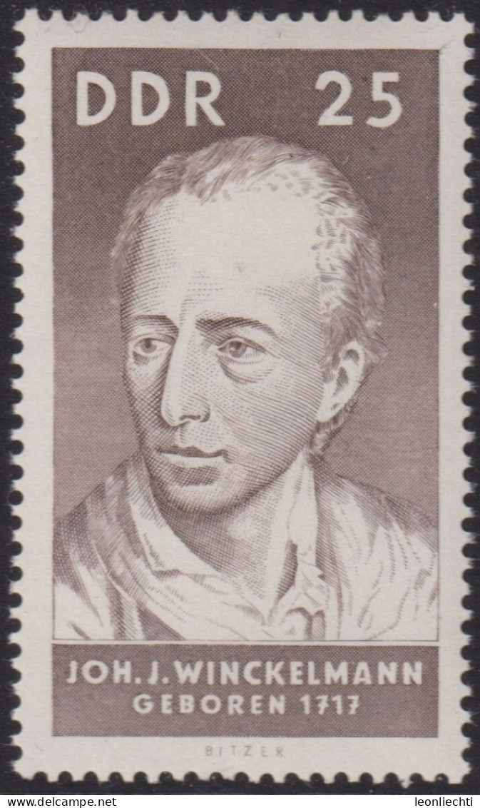 1967 DDR ** Mi:DD 1296, Sn:DD 939, Yt:DD 993, Sg:DD E1015, ‭Johann J. Winckelmann (1717-1768), Archaeologist - Unused Stamps