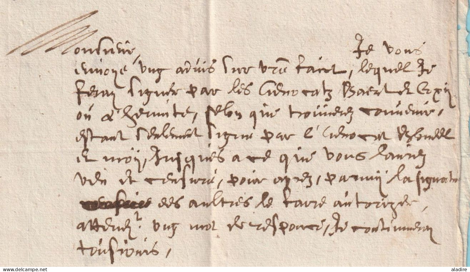 1632 - Pays Bas Espagnols (roi Felipe IV) - Lettre Pliée Avec Correspondance En Vieux Français - 1621-1713 (Países Bajos Españoles)