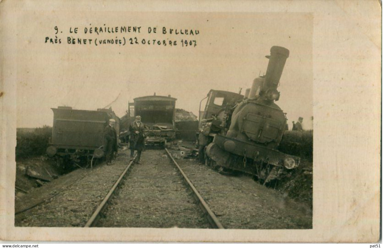 85 - Belleau : CP-Photo -Le Déraillement Du Train Près Benet - Other & Unclassified