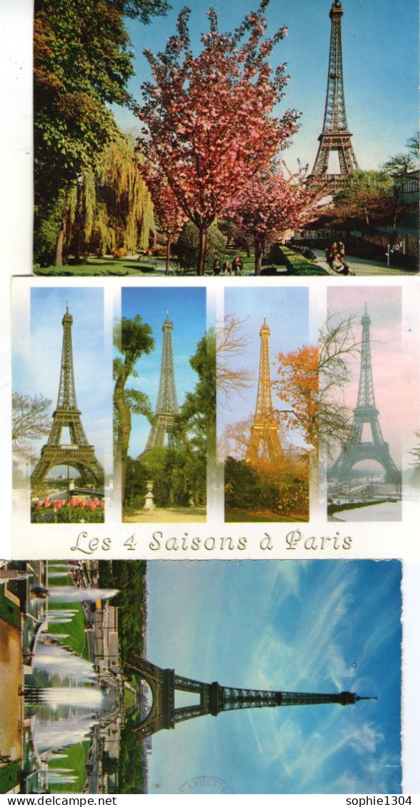 LOT DE 17 CARTES - PARIS - FRANCE -LA TOUR EIFFEL - Toutes Différentes - - 5 - 99 Cartes