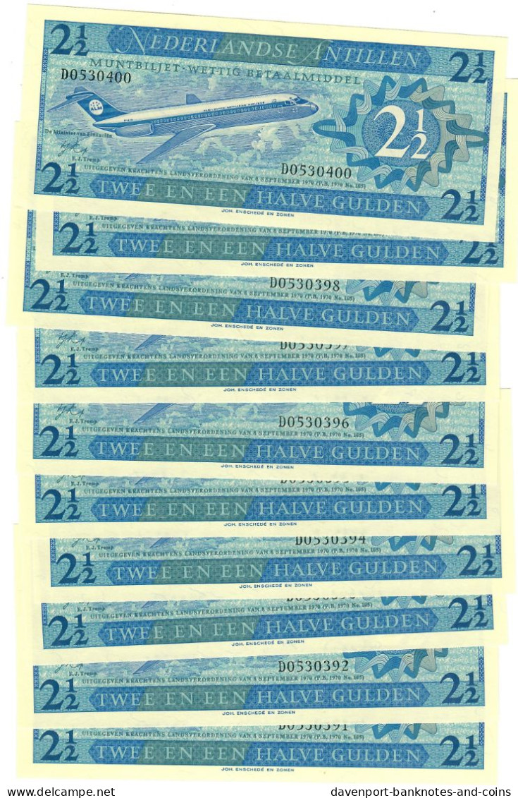 Netherlands Antilles 10x 2.50 Guilders (Gulden) 1970 UNC - Nederlandse Antillen (...-1986)