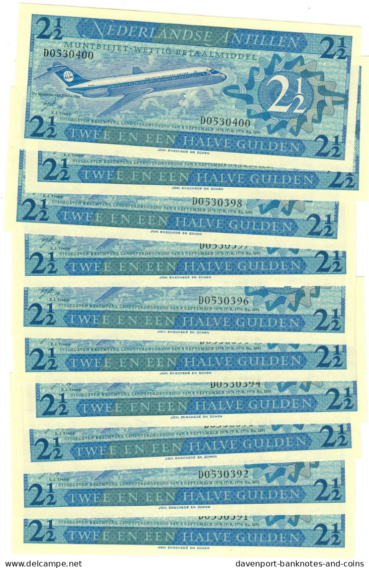 Netherlands Antilles 10x 2.50 Guilders (Gulden) 1970 UNC - Antillas Neerlandesas (...-1986)