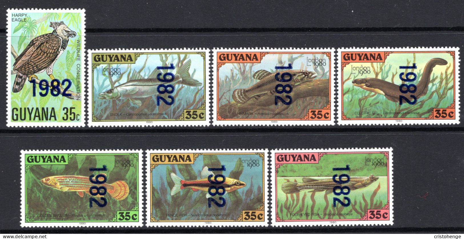 Guyana 1982 Wildlife Protection Set HM (SG 992-998) - Guyana (1966-...)