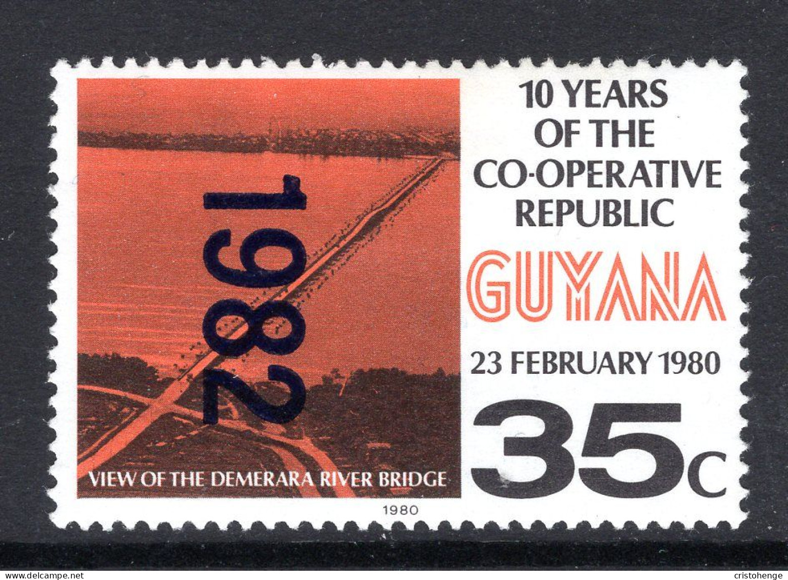 Guyana 1982 Date Overprint HM (SG 1001) - Guyana (1966-...)