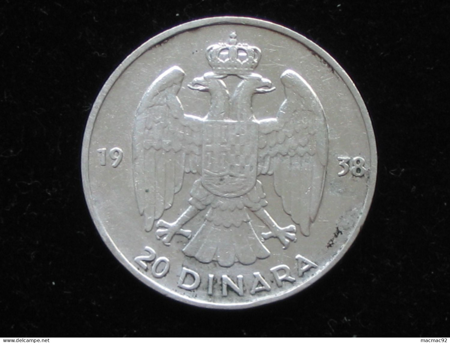 YOUGOSLAVIE 20 Dinara 1938  En Argent  **** EN  ACHAT  IMMEDIAT **** - Yugoslavia