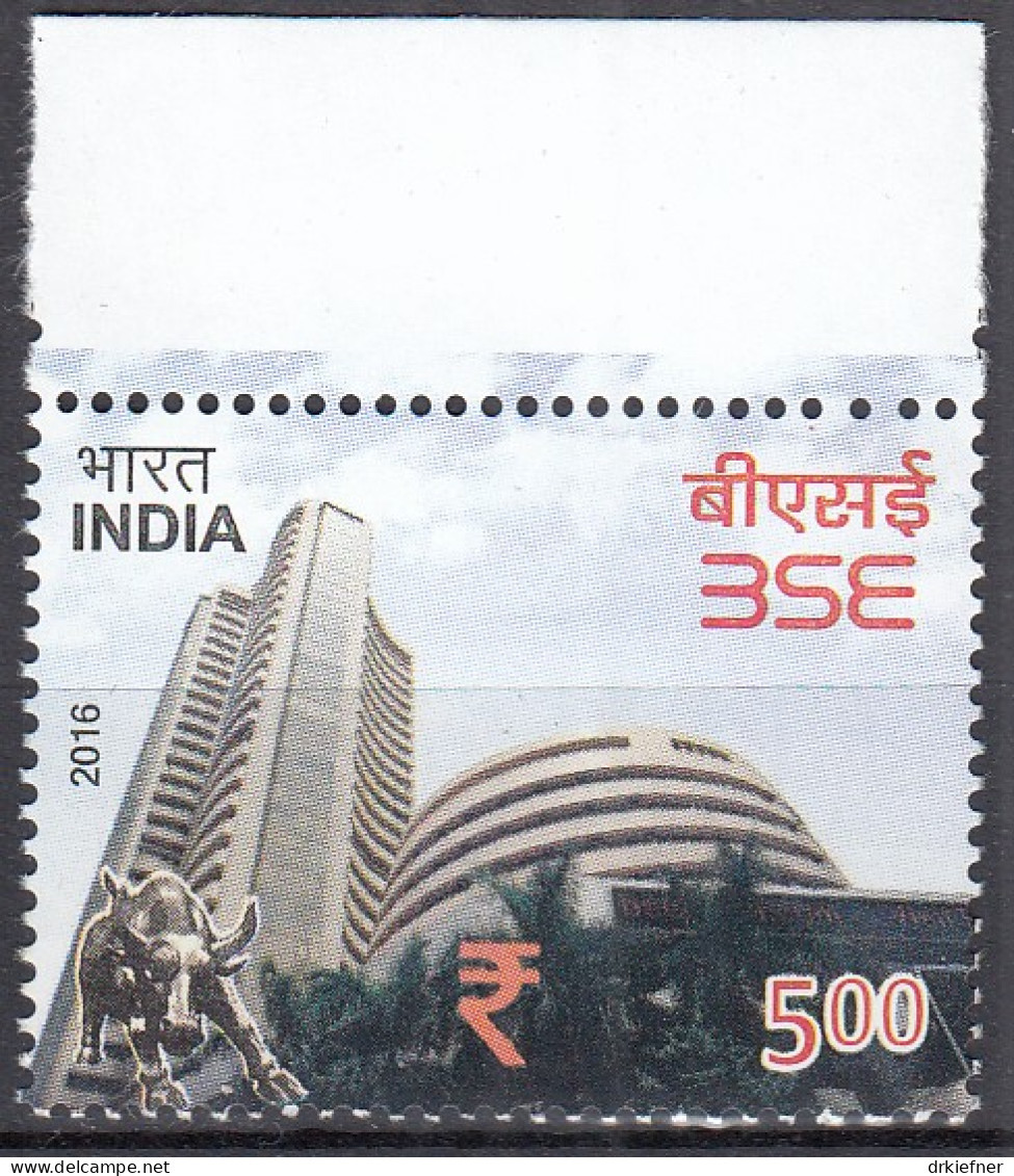 INDIEN  2979, Postfrisch **, Wertpapierbörse Bombay Stock Exchange (BSE), 2016 - Nuevos