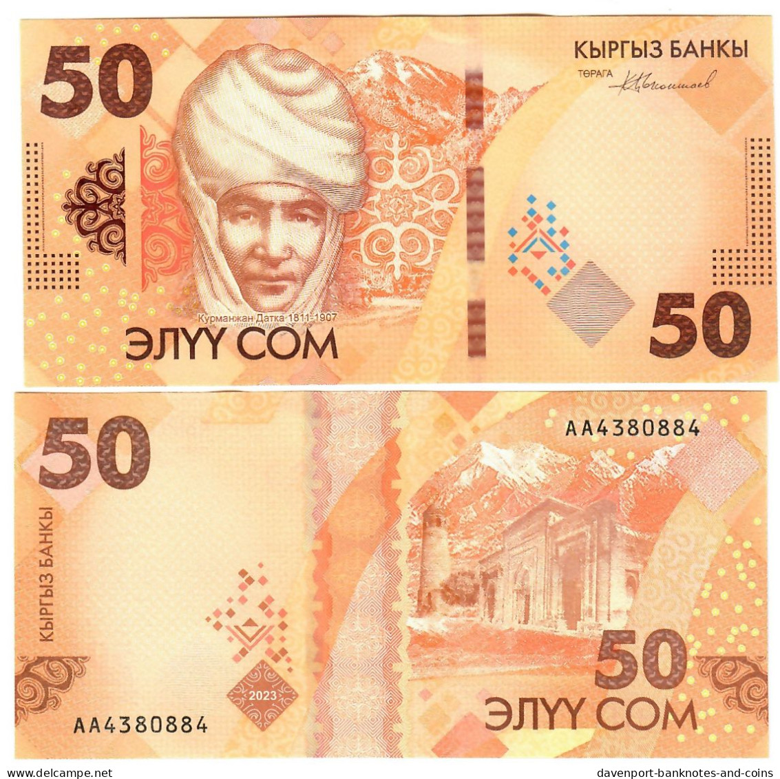 Kyrgyzstan 10x 50 Som 2023 (2024) UNC "AA" - Kirghizistan