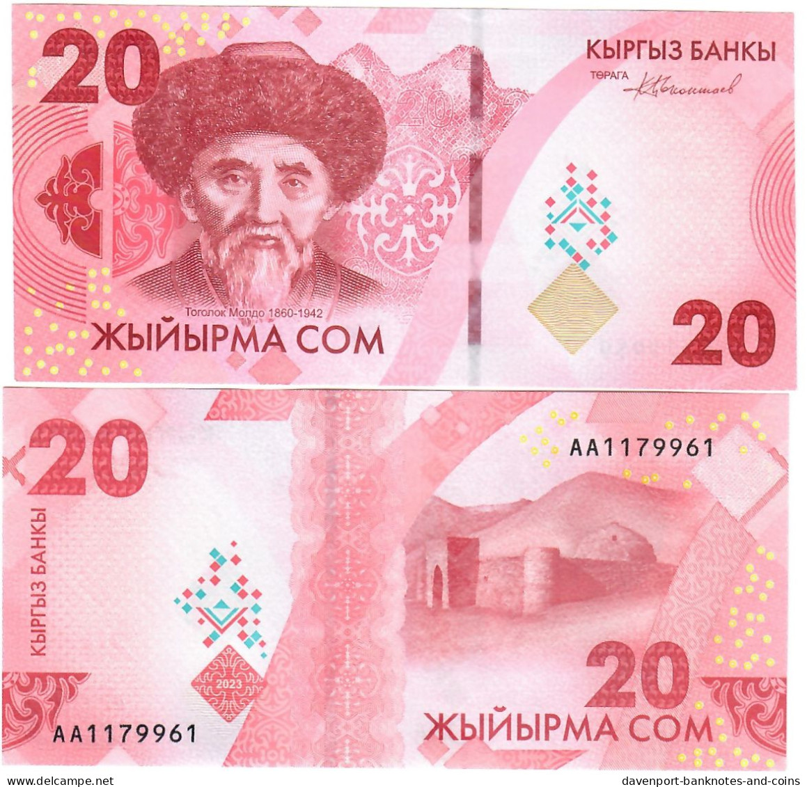 Kyrgyzstan 10x 20 Som 2023 (2024) UNC "AA" - Kirgizïe