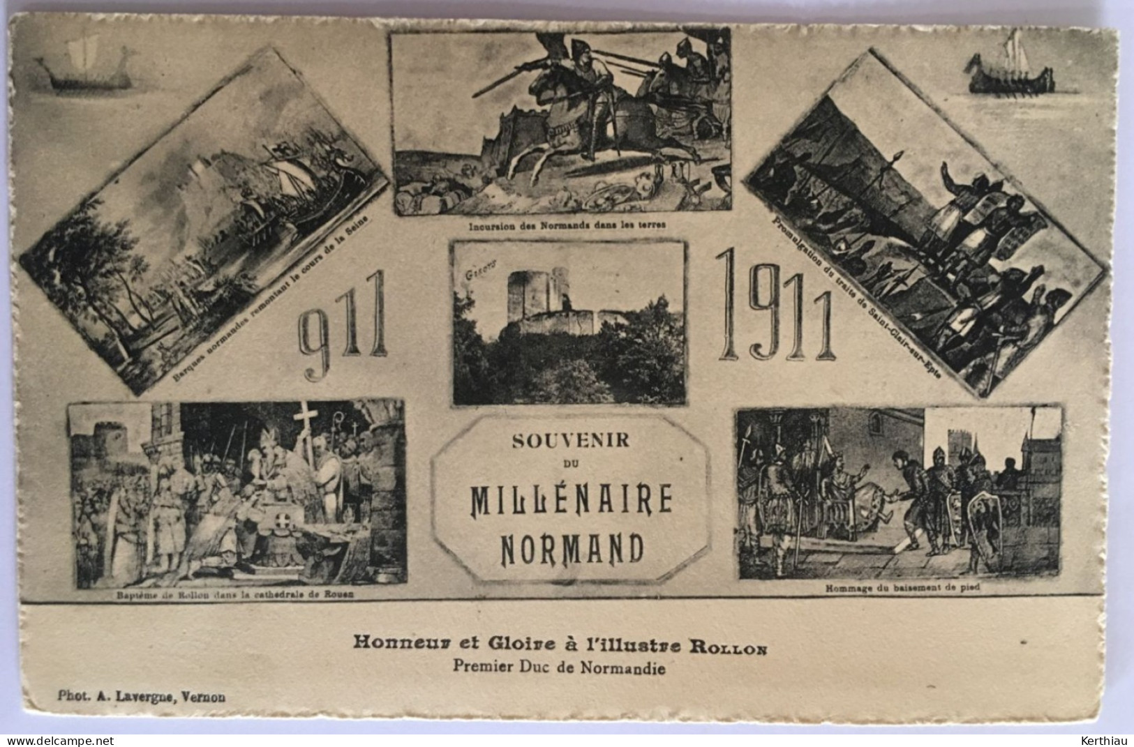 RARE - NORMANDIE - Honneur Et Gloire à L'illustre Rollon - Premier Duc De Normandie. 911-1911. Non Circulée - Haute-Normandie