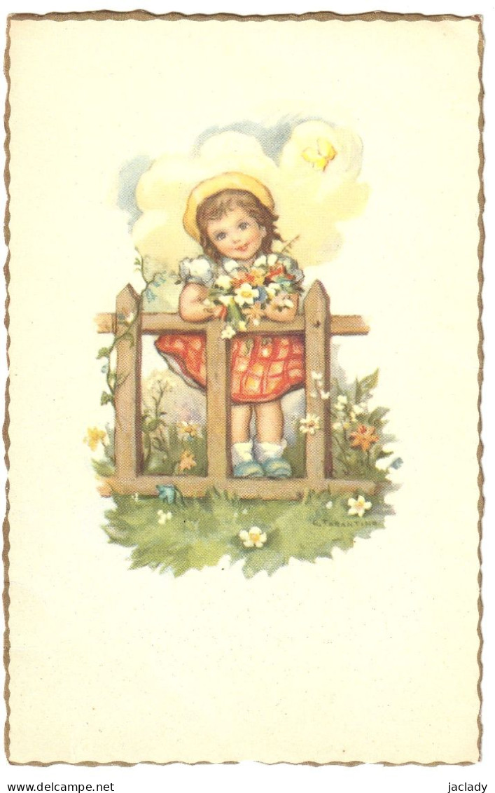 Carte Postale Fantaisie -- Petite Fille.      ( 2 Scans ) - Autres & Non Classés