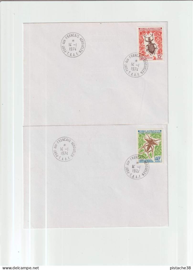 Mission Aux Iles Australes "Marion Dufresne" Courier Du 14/01/1974,  Affranchi INSECTES, Série N°49 à 54 - SUPERBES - Used Stamps