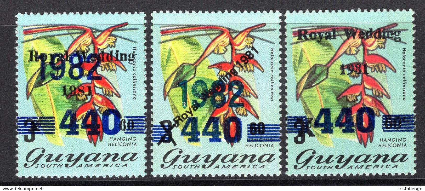 Guyana 1982 Date Overprint & Varieties HM (SG 1004/b/c) - Guyana (1966-...)