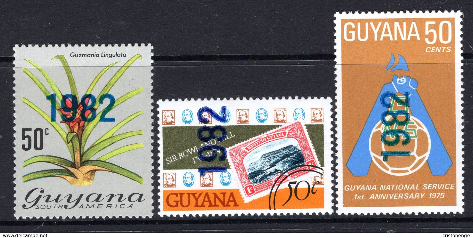 Guyana 1982 Date Overprint Set HM (SG 1006-1008) - Guyana (1966-...)