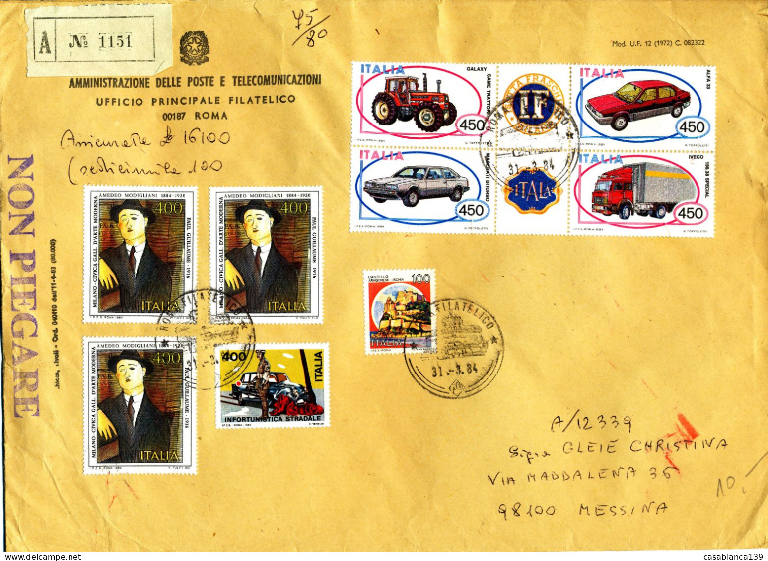 Italy 1984, Automobile , Italia Industry, Se Tenant Mi. 1872/75  Scarce,  Plus Painting 3 X , Mi. 1870, 1868 - 1981-90: Nieuw/plakker