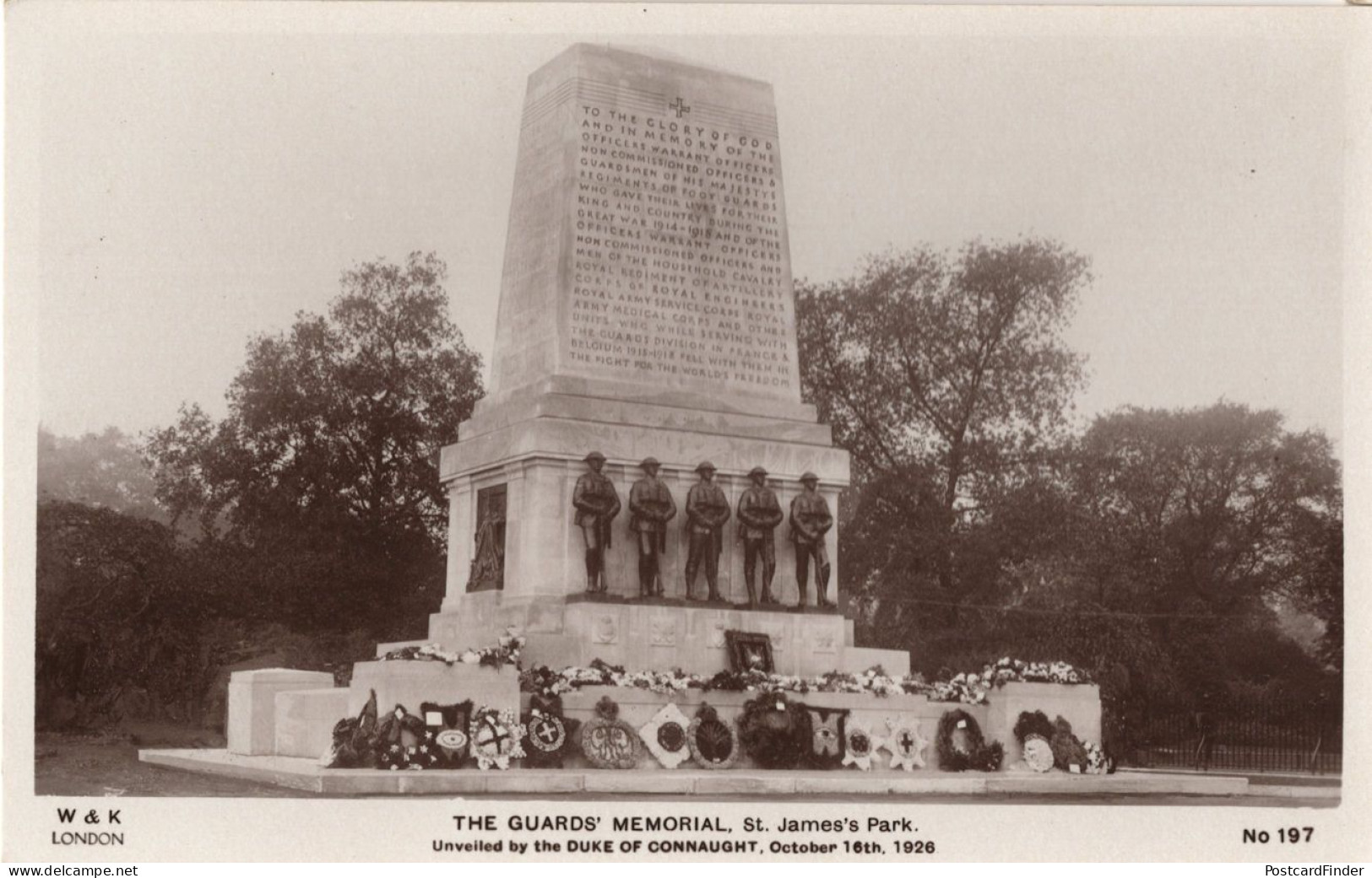 The Guards Memorial St James Park London Military RPC Postcard - Oorlog 1914-18