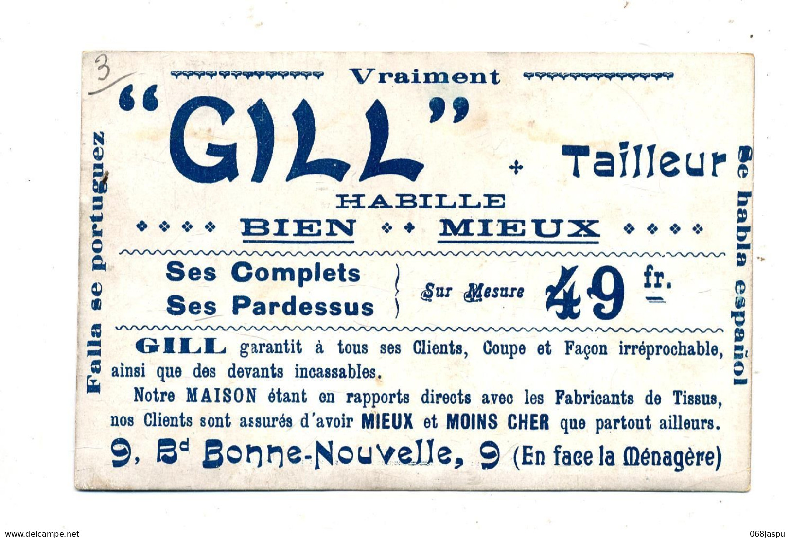 Carte De Visite Tailleur  Gill - Visiting Cards