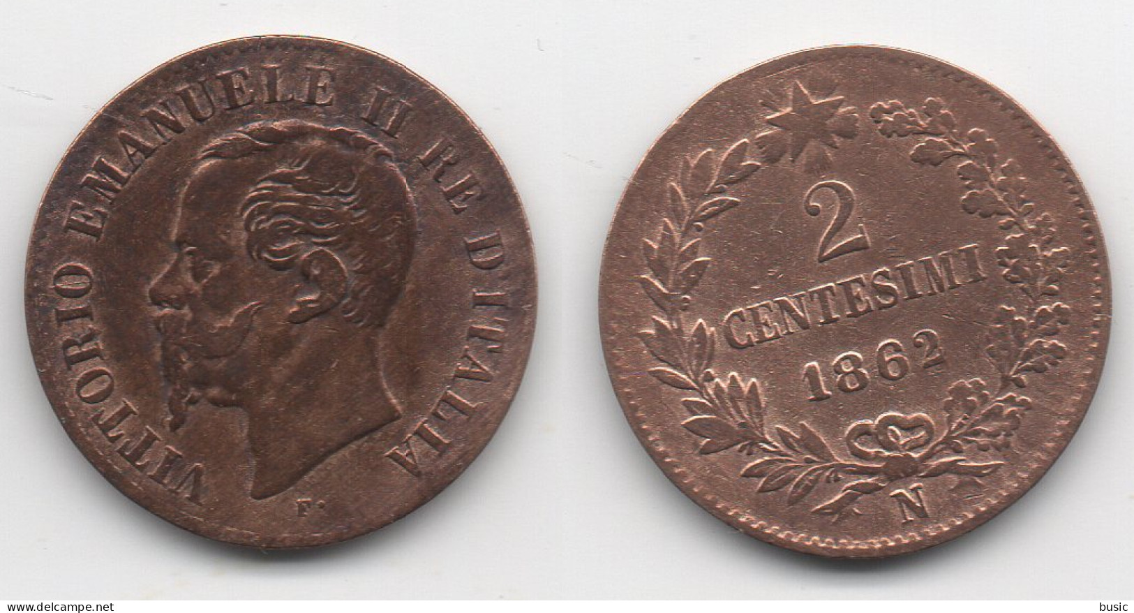 + ITALIE +  2 CENTESIMI 1862  + - 1861-1878 : Victor Emmanuel II