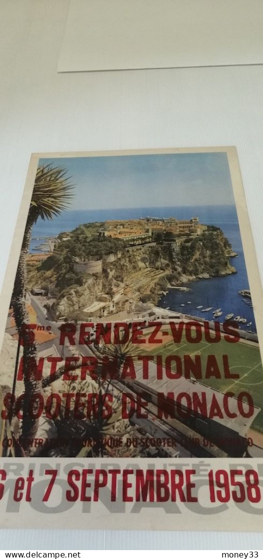 5em Rendez Vous International Scooters De Monaco 6 Et 7 Septembre 1958 Principauté De Monaco - Manifesti