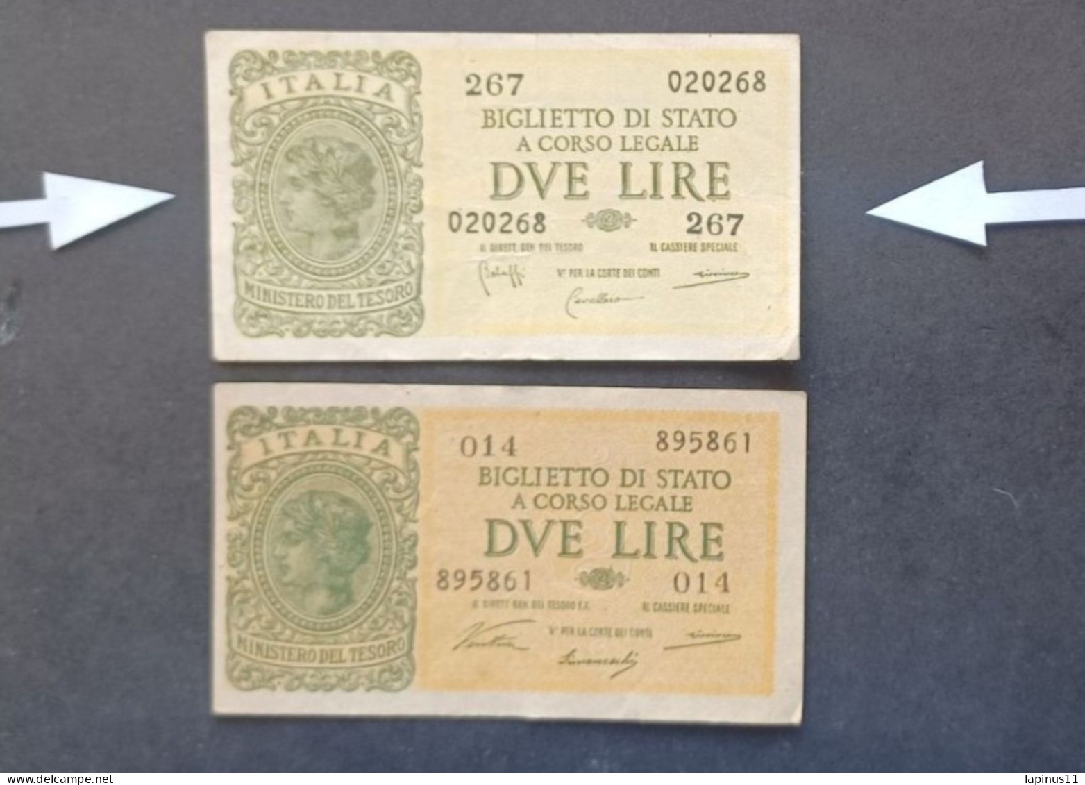 BANKNOTE ITALY KINGDOM VITTORIO EMANUELE 2 LIRE 1944 BOLAFFI GIOVINCO ERRORE EVANESCIENTE PRINT NOT CIRCULATED - Italia – 2 Lire