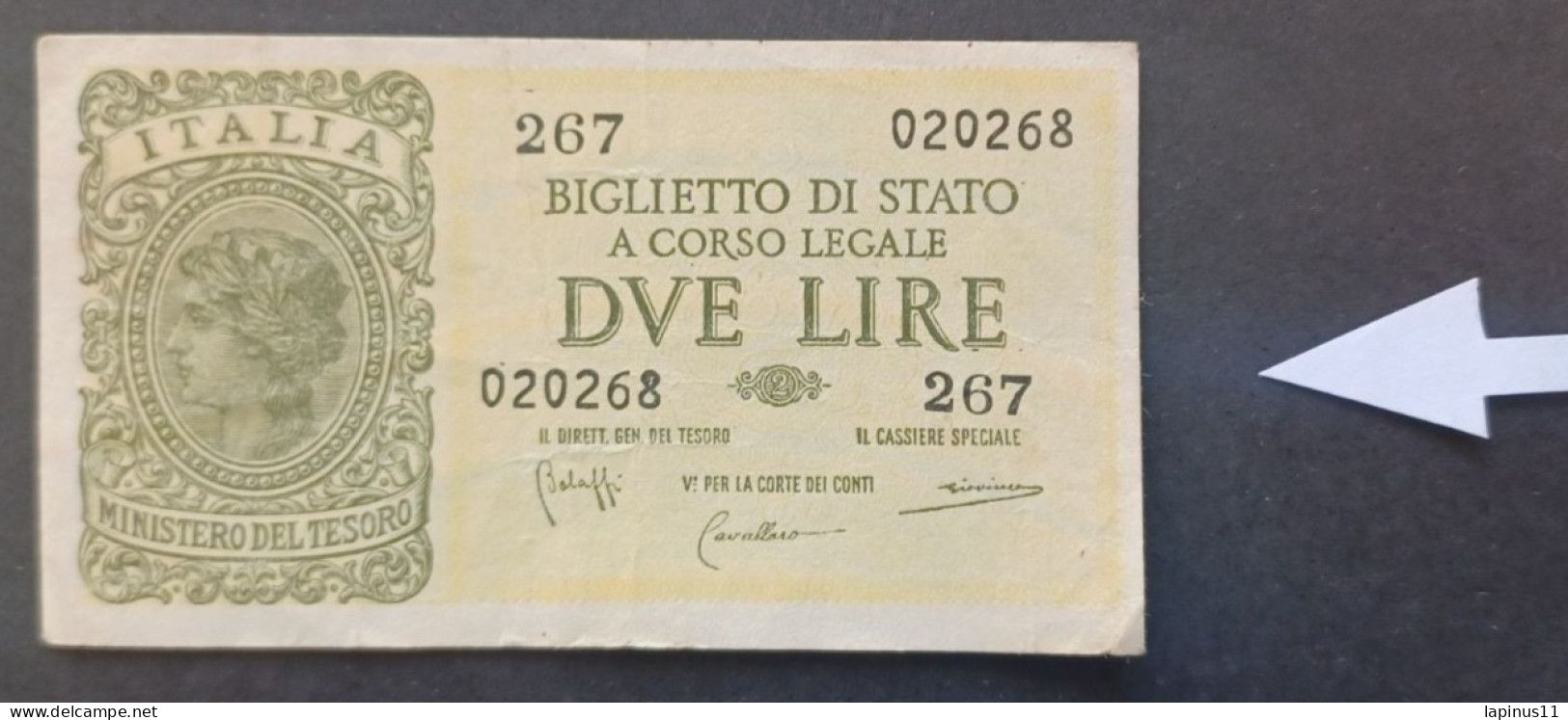 BANKNOTE ITALY KINGDOM VITTORIO EMANUELE 2 LIRE 1944 BOLAFFI GIOVINCO ERRORE EVANESCIENTE PRINT NOT CIRCULATED - Italië – 2 Lire