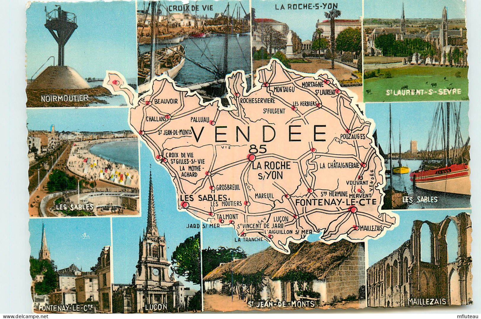 85* VENDEE Carte Du Dept  ( CPSM 10x15cm)                    MA54-0530 - Autres & Non Classés