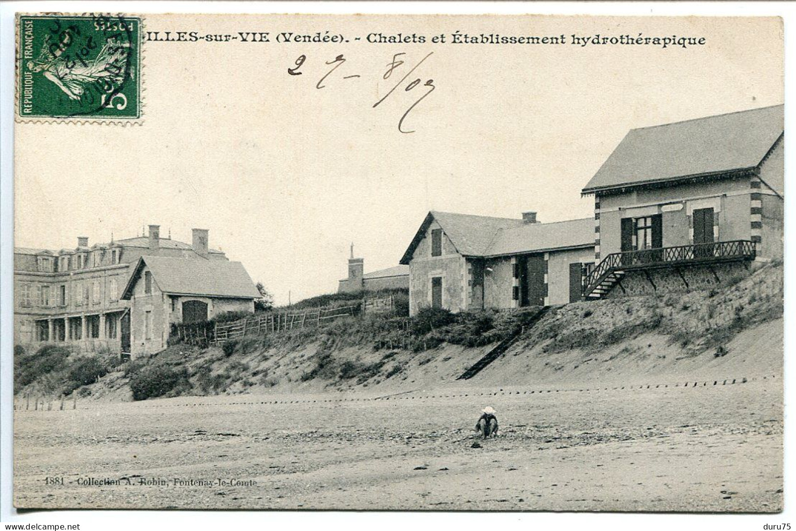 CPA Ecrite * SAINT GILLES Sur VIE Chalets Et Etablissement Hydrothérapique * Collection A. Robin - Saint Gilles Croix De Vie