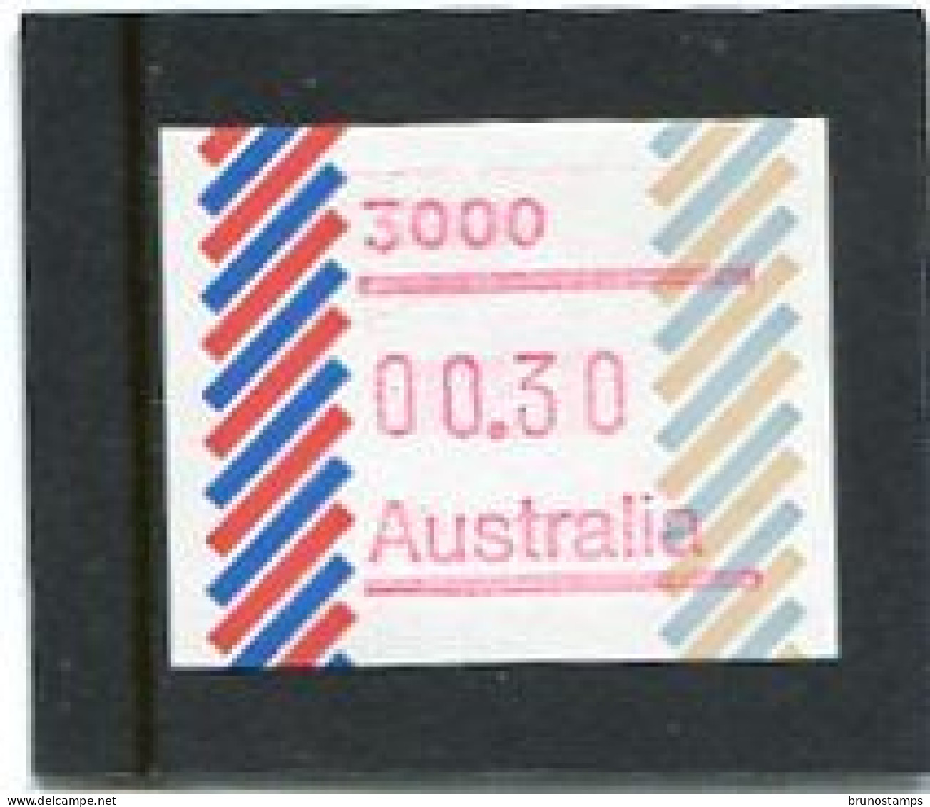 AUSTRALIA - 1984  30c  FRAMA  BARRED EDGE  POSTCODE 3000 (MELBOURNE)  MINT NH - Timbres De Distributeurs [ATM]