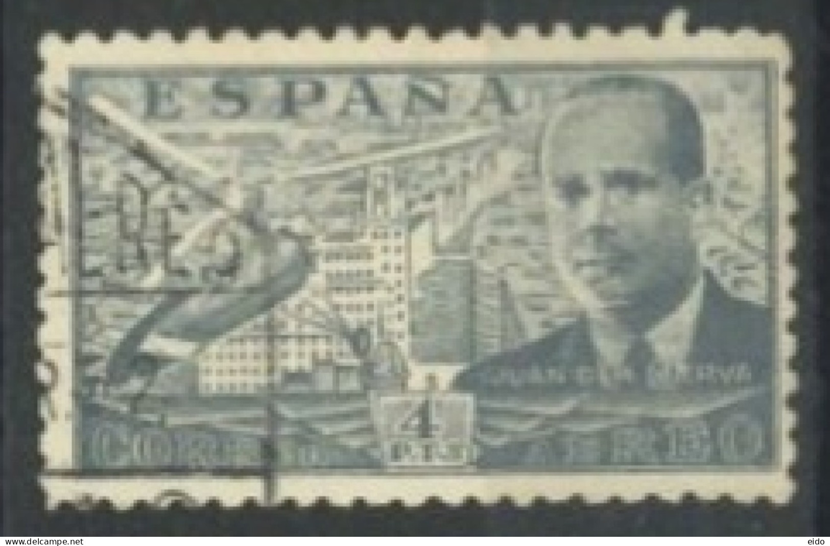 SPAIN,  1939 - JUAN DE LA CIEVA STAMP # C115, USED. - Oblitérés