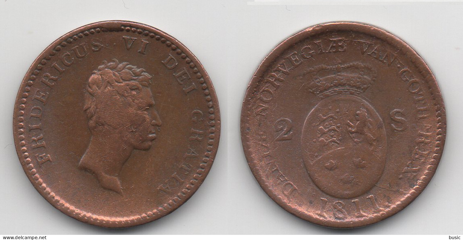 + DANEMARK +  2 SKILLING 1811  + FREDERIK VI + - Denmark