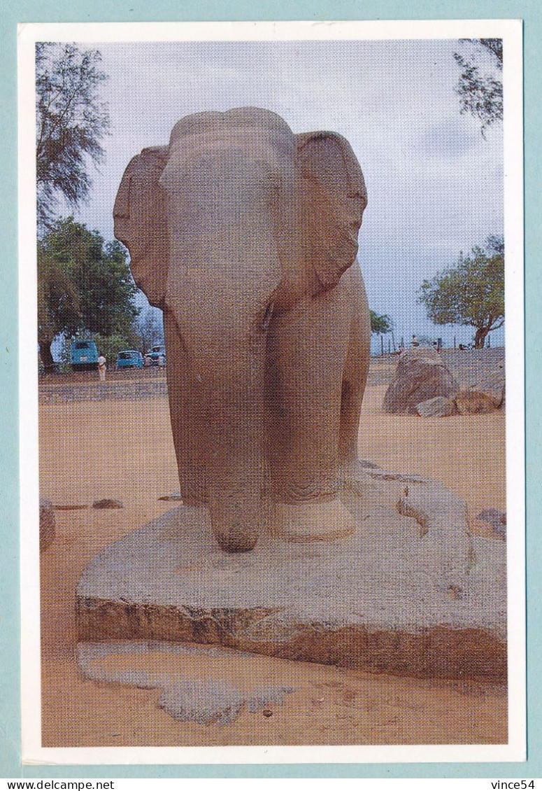 MAHABALIPURAM - Majestic And Lordly, This Gigantic Elephant Carved From A Single Boulder - Carte 16 X 11 Cm - Indien