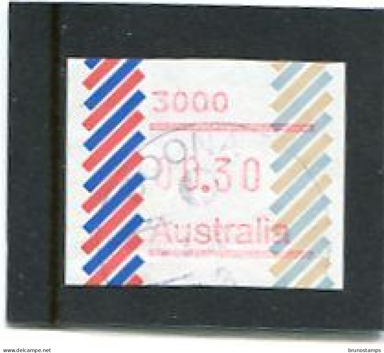 AUSTRALIA - 1984  30c  FRAMA  BARRED EDGE  POSTCODE 3000 (MELBOURNE)  FINE USED - Timbres De Distributeurs [ATM]