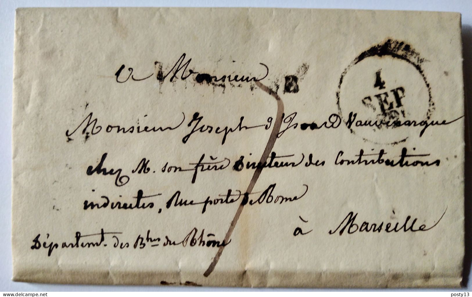 Lettre 1829 De Toulouse à Marseille Pour Mr D'Isoard Vauvenargues - Cachet Cire Au Dos - BE - 1801-1848: Précurseurs XIX