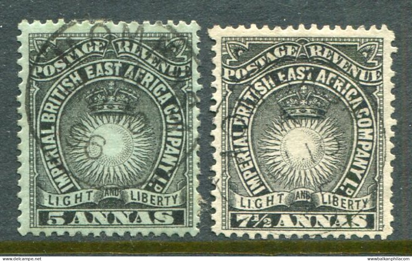 1895 BEA Company 5a And 7 1/2a Used Set - Afrique Orientale Britannique
