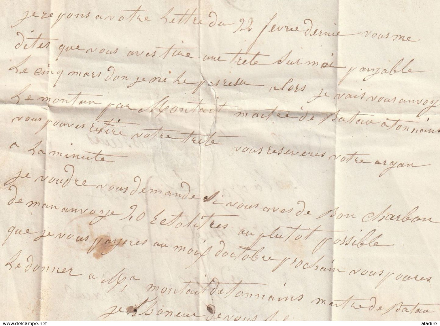 1844 - Cursive 45 LE MAS D'AGENAIS Sur Lettre Pliée De Razimet (boîte Rurale B Et Décime Rural) Vers Bordeaux - 1801-1848: Précurseurs XIX