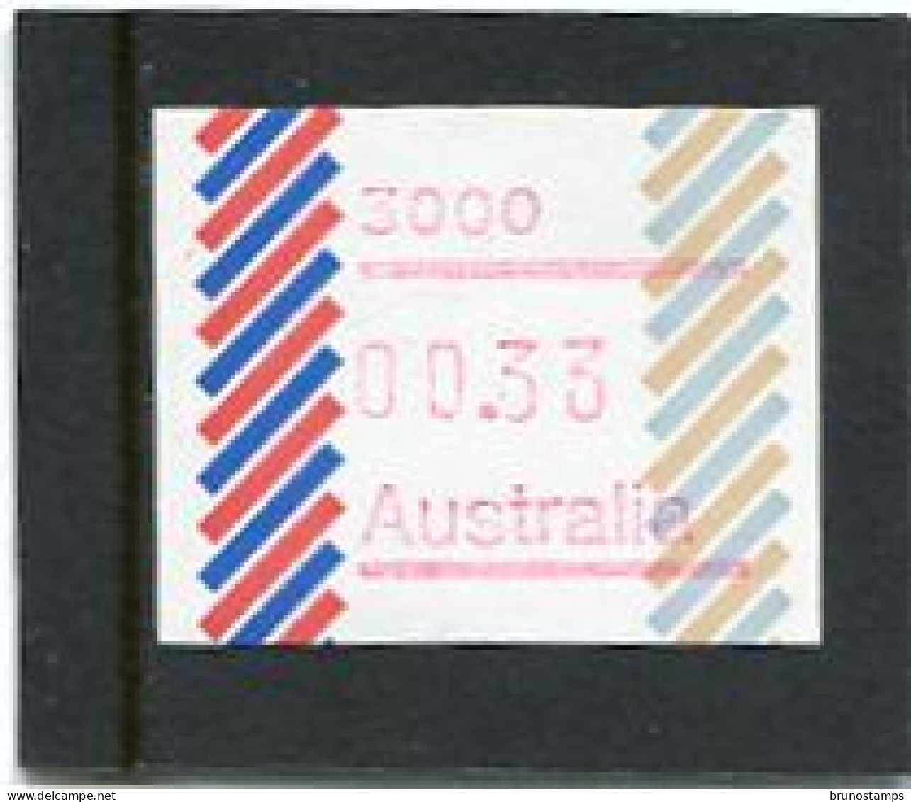 AUSTRALIA - 1984  33c  FRAMA  BARRED EDGE  POSTCODE 3000 (MELBOURNE)  MINT NH - Machine Labels [ATM]