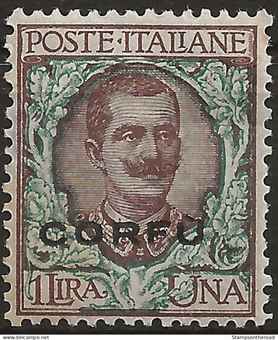 TRCO8AL -1923 Terre Redente/Corfù, Sassone Nr. 8, Francobollo Nuovo Con Traccia Di Linguella */ - Corfou