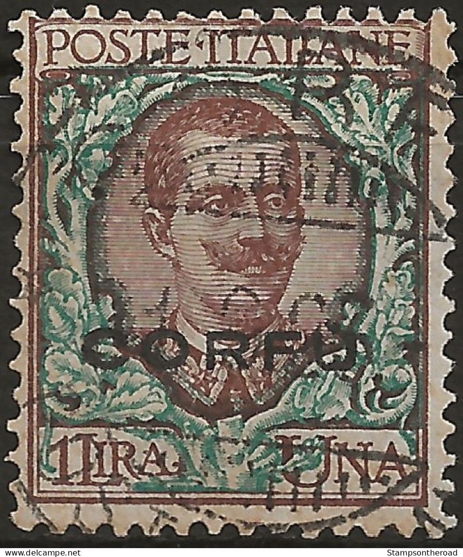 TRCO8U -1923 Terre Redente/Corfù, Sassone Nr. 8, Francobollo Usato Per Posta °/ - Corfu