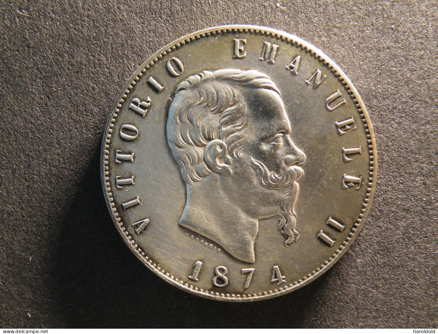 5 LIRE 1874 M - 1861-1878 : Victor Emmanuel II